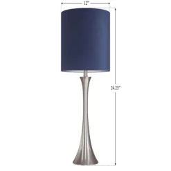 Table Lamps-Kirkland's Home Silver And Tapered Table Lamps, Set Of 2 Blue
