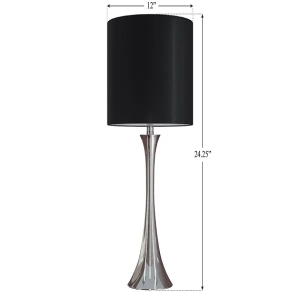 Table Lamps-Kirkland's Home Silver And Tapered Table Lamps, Set Of 2 Black