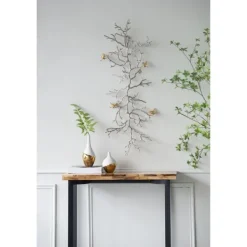 Wall Plaques-Kirkland's Home Silver Branches And Birds Metal Wall Plaque Gold/Silver