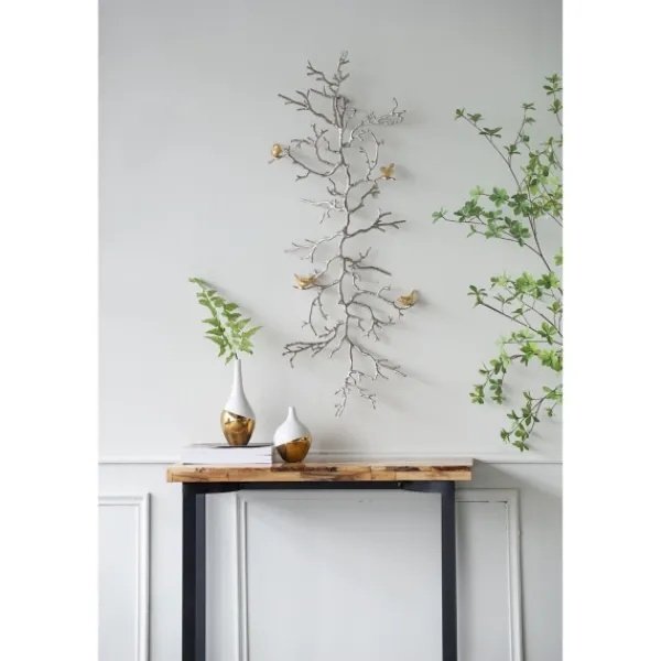 Wall Plaques-Kirkland's Home Silver Branches And Birds Metal Wall Plaque Gold/Silver
