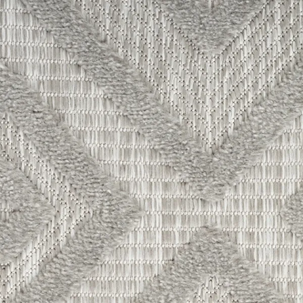 Outdoor Rugs-Kirkland's Home Silver Diamond Outdoor Area Rug, 6X9 Gray