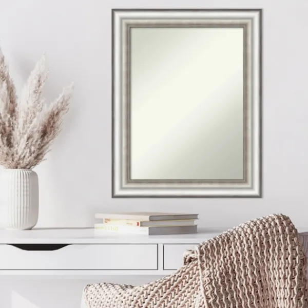 Decorative Mirrors-Kirkland's Home Silver Embossed Frame Wall Mirror