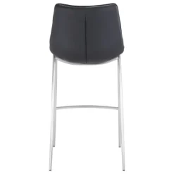 Bar Stools & Counter Height Stools-Kirkland's Home Silver Faux Leather Bar Stools, Set Of 2 Black