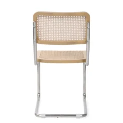 Dining Chairs-Kirkland's Home Silver Framed Woven Cane Dining Chairs, Set Of 2 Tan/Silver