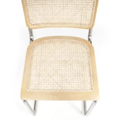 Dining Chairs-Kirkland's Home Silver Framed Woven Cane Dining Chairs, Set Of 2 Tan/Silver