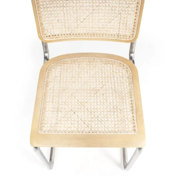 Dining Chairs-Kirkland's Home Silver Framed Woven Cane Dining Chairs, Set Of 2 Tan/Silver