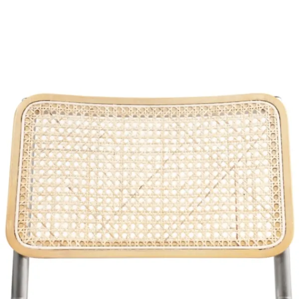 Dining Chairs-Kirkland's Home Silver Framed Woven Cane Dining Chairs, Set Of 2 Tan/Silver
