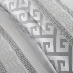 Comforters-Kirkland's Home Silver Geometric Stripes 7-Pc. King Comforter Set Silver/White