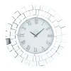 Clocks-Kirkland's Home Silver Glass Mirror Abstract Wall Clock