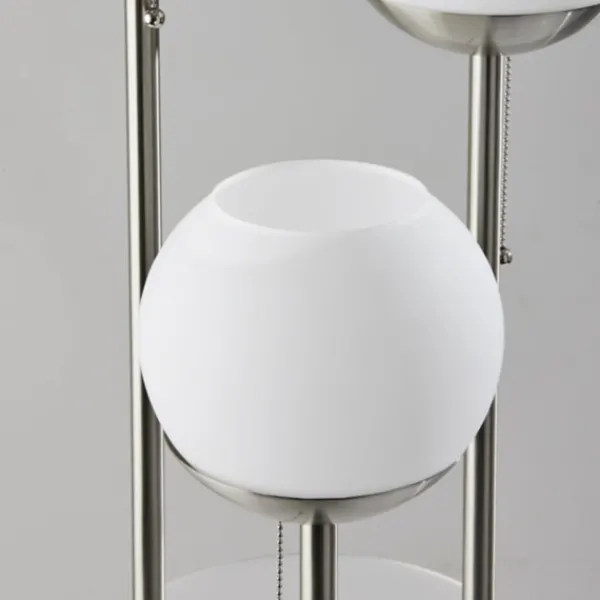 Floor Lamps-Kirkland's Home Silver Globe 3-Light Shelf Floor Lamp Silver/White