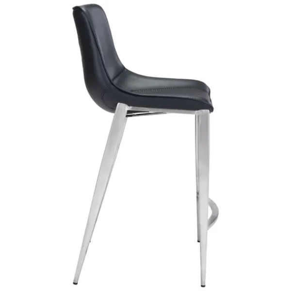 Bar Stools & Counter Height Stools-Kirkland's Home Silver Leather Counter Stools, Set Of 2 Black