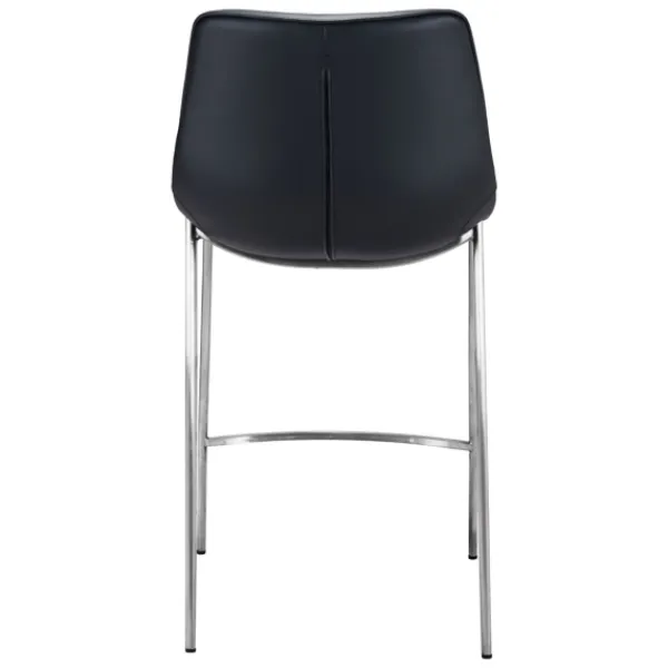 Bar Stools & Counter Height Stools-Kirkland's Home Silver Leather Counter Stools, Set Of 2 Black