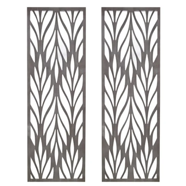 Wall Plaques-Kirkland's Home Silver Madison Park Florian Wall Plaques, Set Of 2 Gray