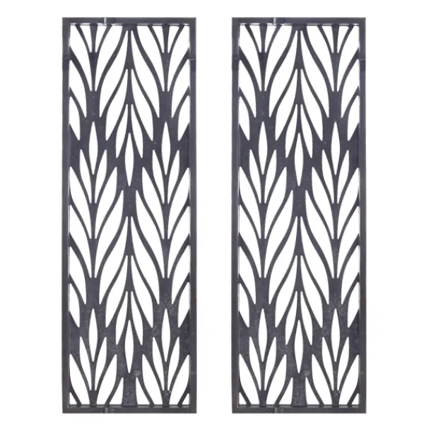 Wall Plaques-Kirkland's Home Silver Madison Park Florian Wall Plaques, Set Of 2 Gray