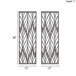 Wall Plaques-Kirkland's Home Silver Madison Park Florian Wall Plaques, Set Of 2 Gray