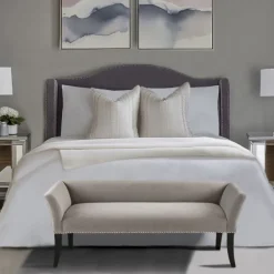 Benches & Ottomans-Kirkland's Home Silver Melinda Accent Bench Gray