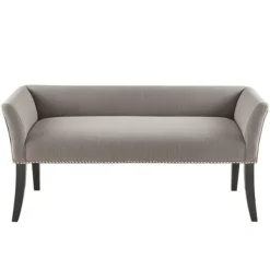 Benches & Ottomans-Kirkland's Home Silver Melinda Accent Bench Gray