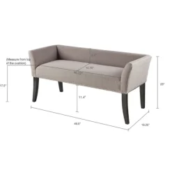 Benches & Ottomans-Kirkland's Home Silver Melinda Accent Bench Gray