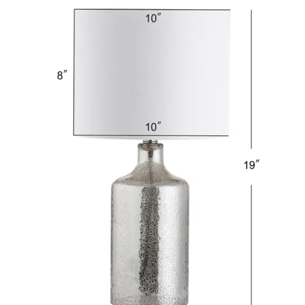Table Lamps-Kirkland's Home Silver Mercury Glass Cylinder Table Lamp White