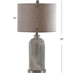 Table Lamps-Kirkland's Home Silver Mercury Glass Ribbed Table Lamps, Set Of 2 Tan