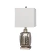 Table Lamps-Kirkland's Home Silver Mercury Glass Square Table Lamp White