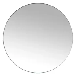 Decorative Mirrors-Kirkland's Home Silver Metal Linear Round Mirror, 30 In. Gray