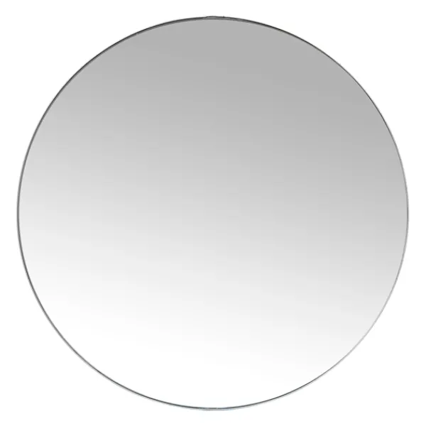 Decorative Mirrors-Kirkland's Home Silver Metal Linear Round Mirror, 30 In. Gray