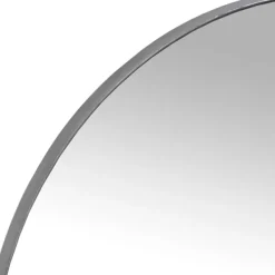 Decorative Mirrors-Kirkland's Home Silver Metal Linear Round Mirror, 30 In. Gray