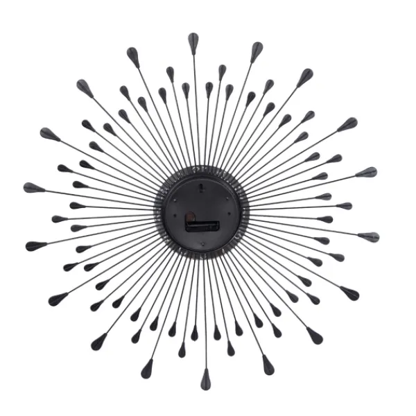 Clocks-Kirkland's Home Silver Metal Sunburst Droplet Frame Clock