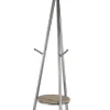 Entryway Furniture-Kirkland's Home Silver Metal Tripod Coat Rack With Shelf