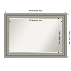 Decorative Mirrors-Kirkland's Home Silver Patina Scallop Framed Mirror, 41.5X29.5 In.