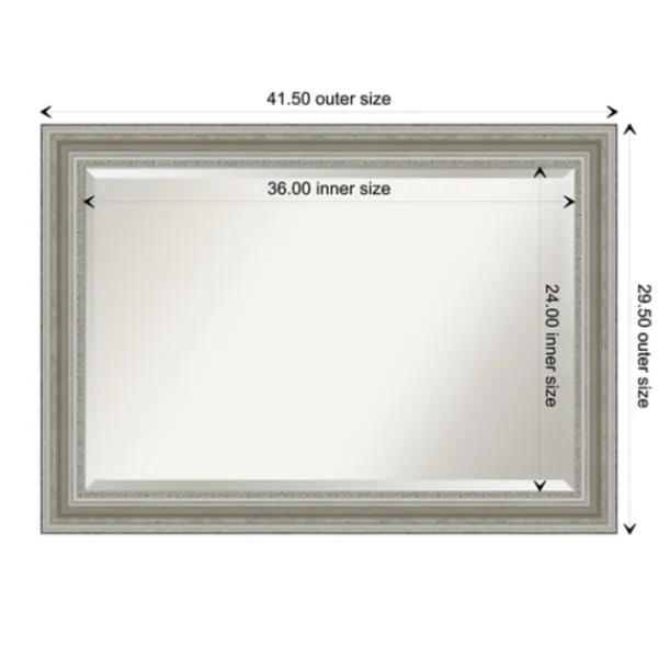 Decorative Mirrors-Kirkland's Home Silver Patina Scallop Framed Mirror, 41.5X29.5 In.