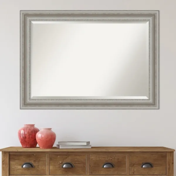 Decorative Mirrors-Kirkland's Home Silver Patina Scallop Framed Mirror, 41.5X29.5 In.