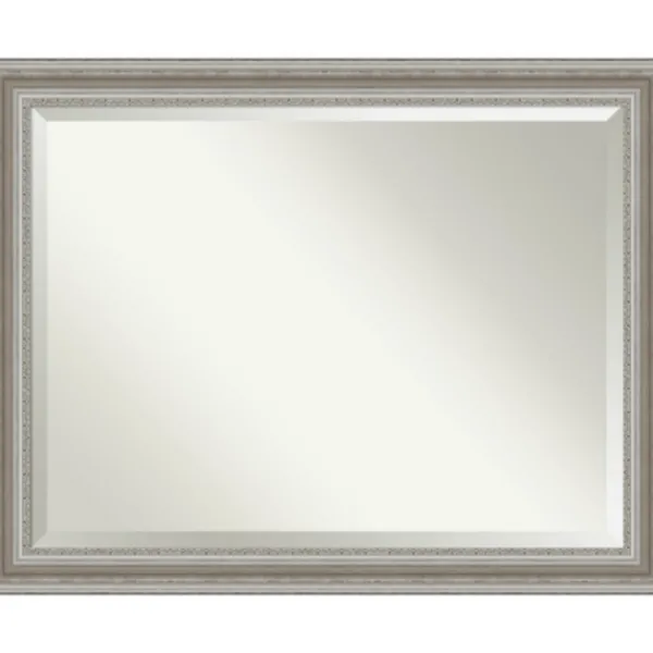 Decorative Mirrors-Kirkland's Home Silver Patina Scallop Framed Mirror, 45.5X35.5 In.