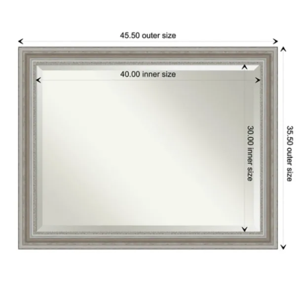 Decorative Mirrors-Kirkland's Home Silver Patina Scallop Framed Mirror, 45.5X35.5 In.