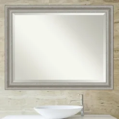 Decorative Mirrors-Kirkland's Home Silver Patina Scallop Framed Mirror, 45.5X35.5 In.