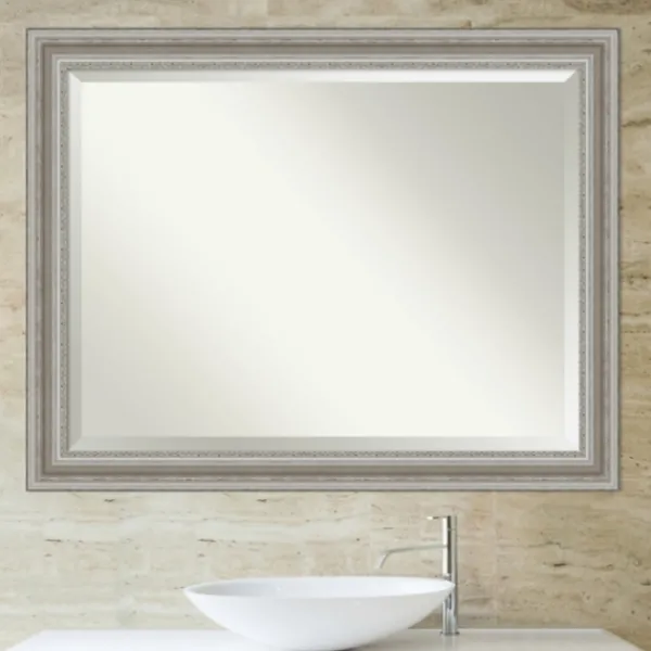 Decorative Mirrors-Kirkland's Home Silver Patina Scallop Framed Mirror, 45.5X35.5 In.