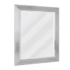 Framed Mirrors-Kirkland's Home Silver Textured Chrome Framed Wall Mirror