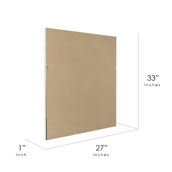 Framed Mirrors-Kirkland's Home Silver Textured Chrome Framed Wall Mirror