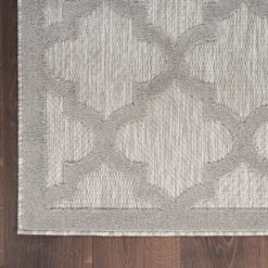 Outdoor Rugs-Kirkland's Home Silver Trellis Indoor/Outdoor Area Rug, 5X7 Gray
