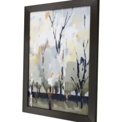 Framed Art-Kirkland's Home Silversong Birch Abstract Framed Art Print White/Gray