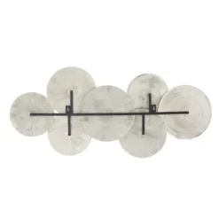 Wall Plaques-Kirkland's Home Silvery Rivers Layered Disks Wall Plaque Silver/White