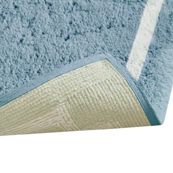 Bathroom Rugs-Kirkland's Home Simple Trim Cotton Tufted Bath Mat, 40 In. Blue