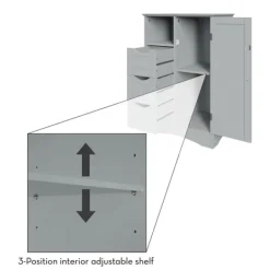 Cabinets & Sideboards-Kirkland's Home Single Door 3-Drawer Cabinet Gray