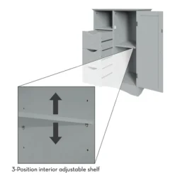 Cabinets & Sideboards-Kirkland's Home Single Door 3-Drawer Cabinet Gray