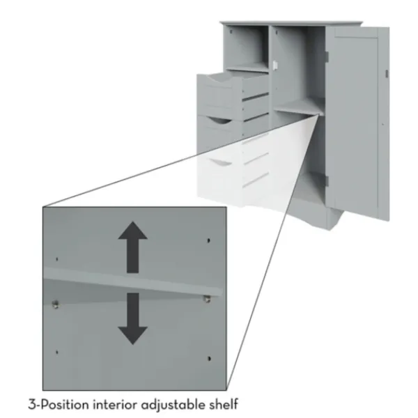 Cabinets & Sideboards-Kirkland's Home Single Door 3-Drawer Cabinet Gray