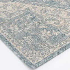 Outdoor Rugs-Kirkland's Home Sky Medallion Lava Indoor/Outdoor Area Rug, 7X9 Blue