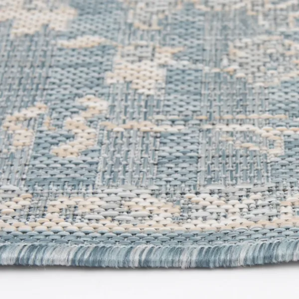 Outdoor Rugs-Kirkland's Home Sky Medallion Lava Indoor/Outdoor Area Rug, 7X9 Blue