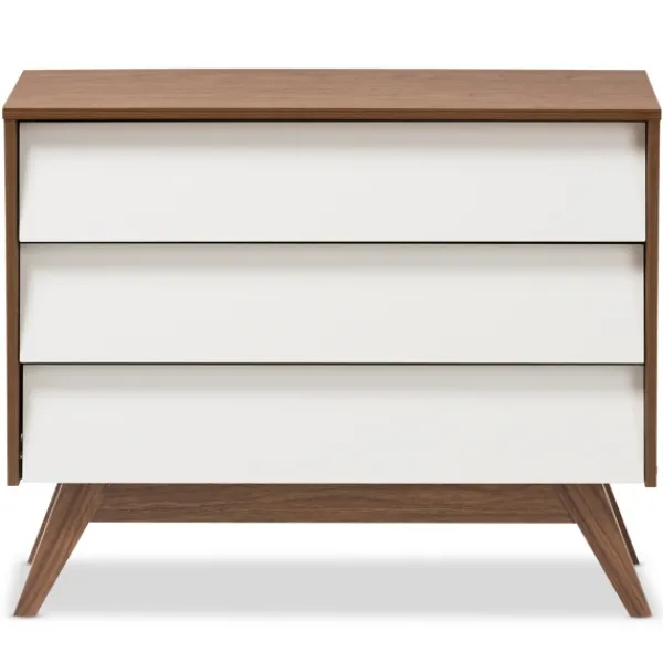 Dressers & Chests-Kirkland's Home Slant Midcentury Two-Tone Chest Brown/White