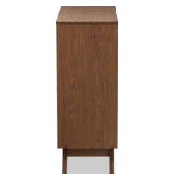 Dressers & Chests-Kirkland's Home Slant Two-Tone Walnut 5-Drawer Chest